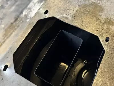 Industrial hot pressure washer chimney filled with water due to burst boiler coil at pooling company in Atherstone.